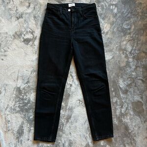 Frame Denim Black Cropped Jeans
